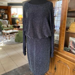 Jessica Howard black & silver thread knit dress